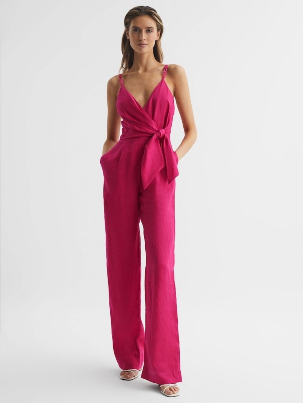 NWT REISS | $290 V-Neck Linen Jumpsuit